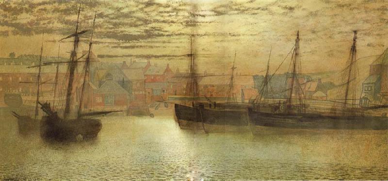 Atkinson Grimshaw Whitby Harbour oil painting picture